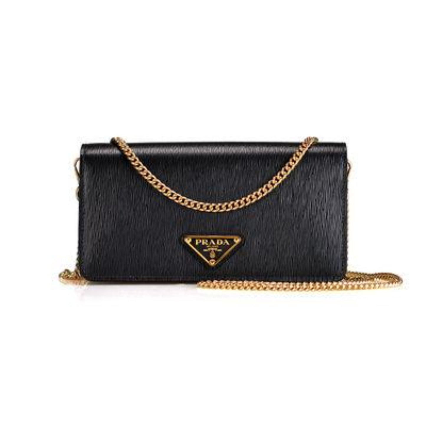 Miniborse Black Vitello Move Leather Chain Cross Body