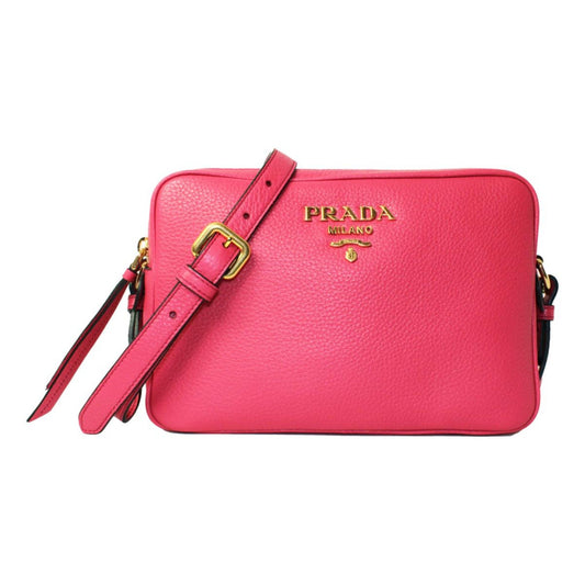 Peonia Pink Vitello Phenix Leather Double Zip Crossbody