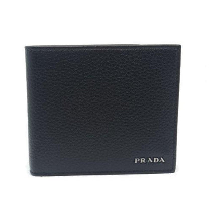 Mens Bifold Nero Black Vitello Grain Leather Wallet