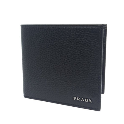 Mens Bifold Nero Black Vitello Grain Leather Wallet