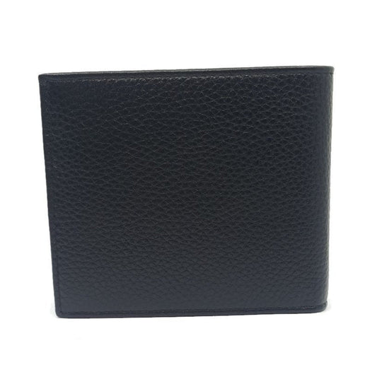 Mens Bifold Nero Black Vitello Grain Leather Wallet