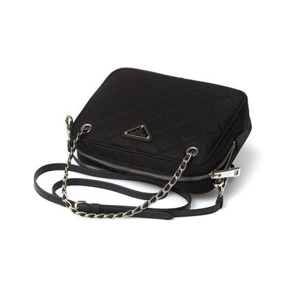 Re-Edtion Nylon Quilted Black Triangle Logo Crossbody Bag