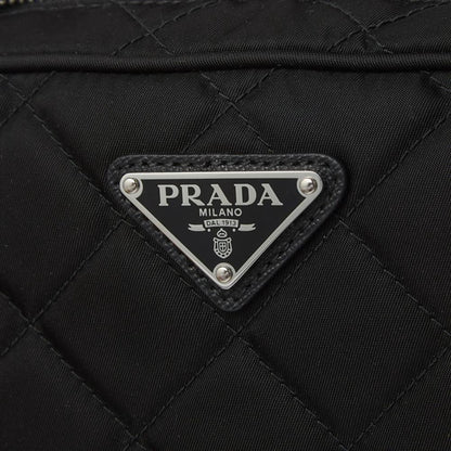 Re-Edtion Nylon Quilted Black Triangle Logo Crossbody Bag