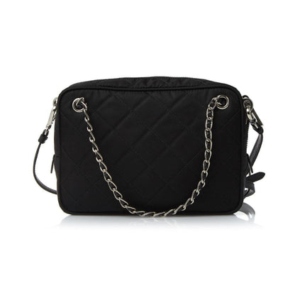 Re-Edtion Nylon Quilted Black Triangle Logo Crossbody Bag