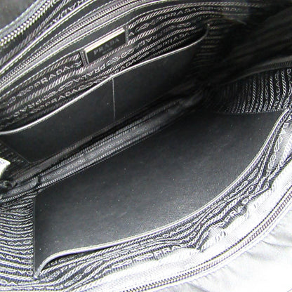 Re-Nylon Black Nylon and Saffiano Large Crossbody Tote Bag