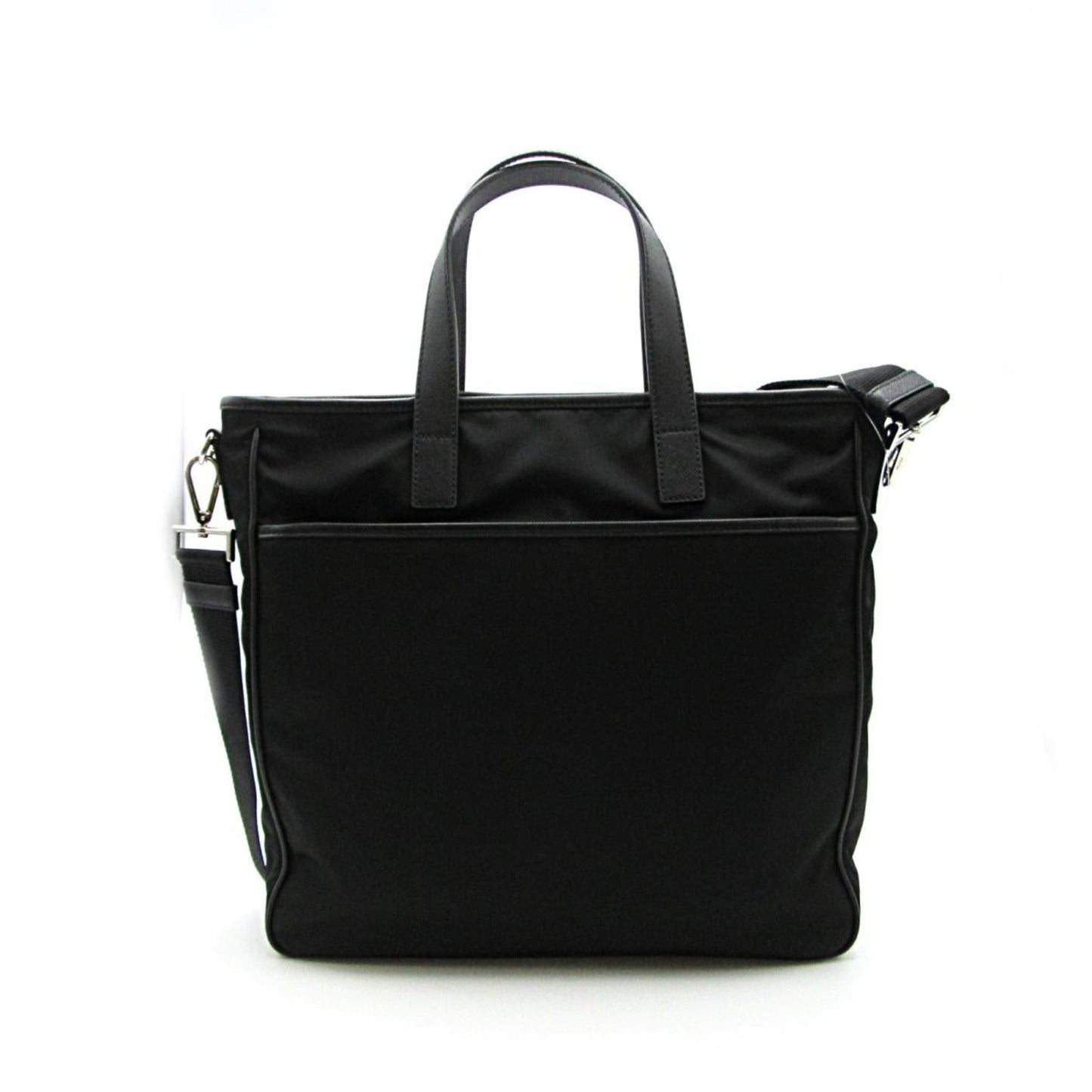 Re-Nylon Black Nylon and Saffiano Large Crossbody Tote Bag