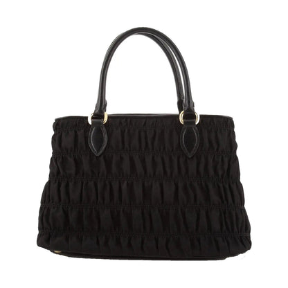 Tessuto Gaufre Nylon Small Black Satchel Handbag