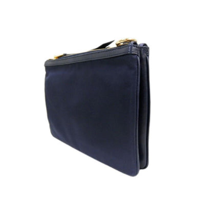 Tessuto Nylon Blue Zip Calf Leather Cross Body Bag