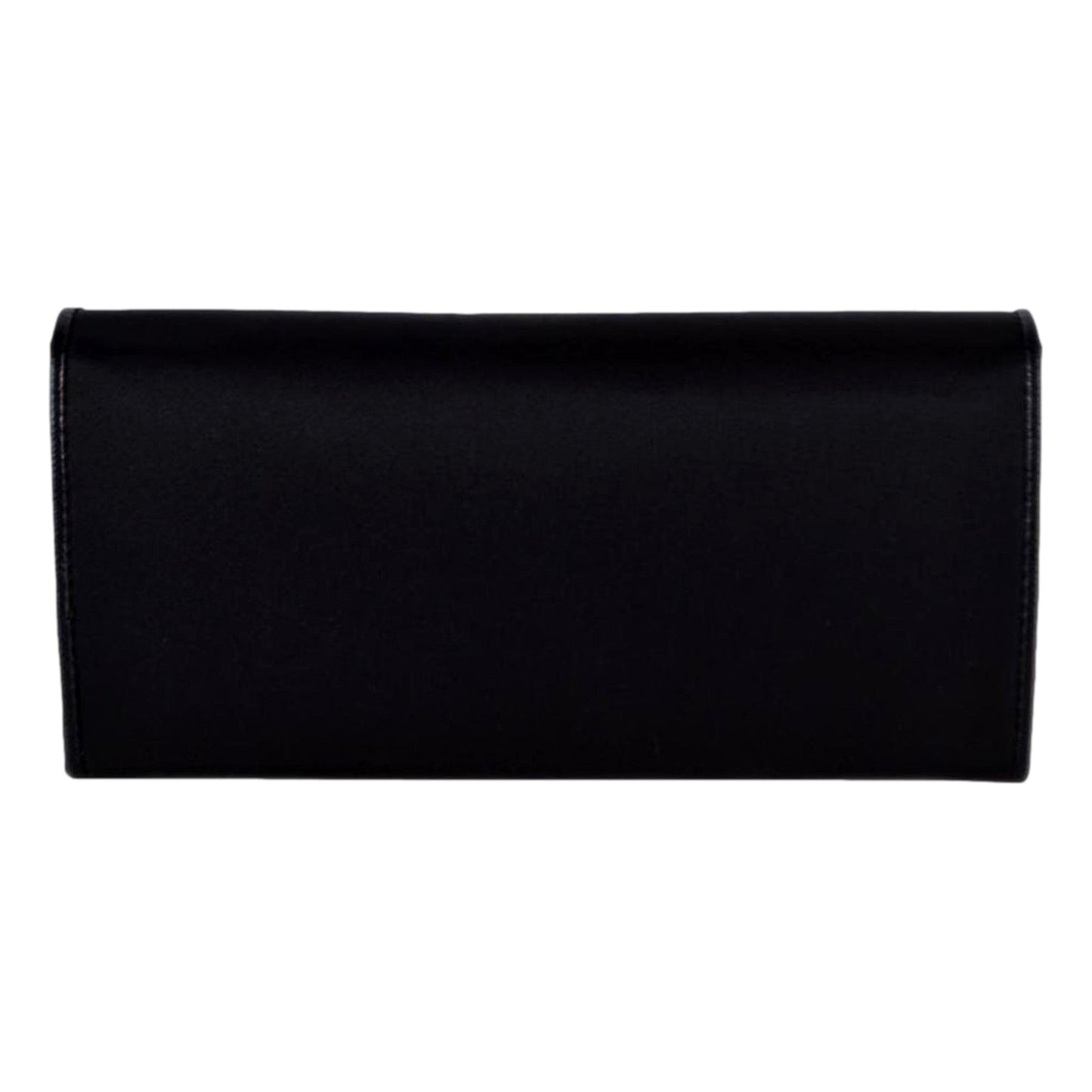 Triangle Logo Tessuto Re-Nylon Black Continental Large Flap Wallet