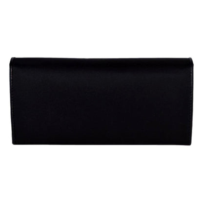 Triangle Logo Tessuto Re-Nylon Black Continental Large Flap Wallet