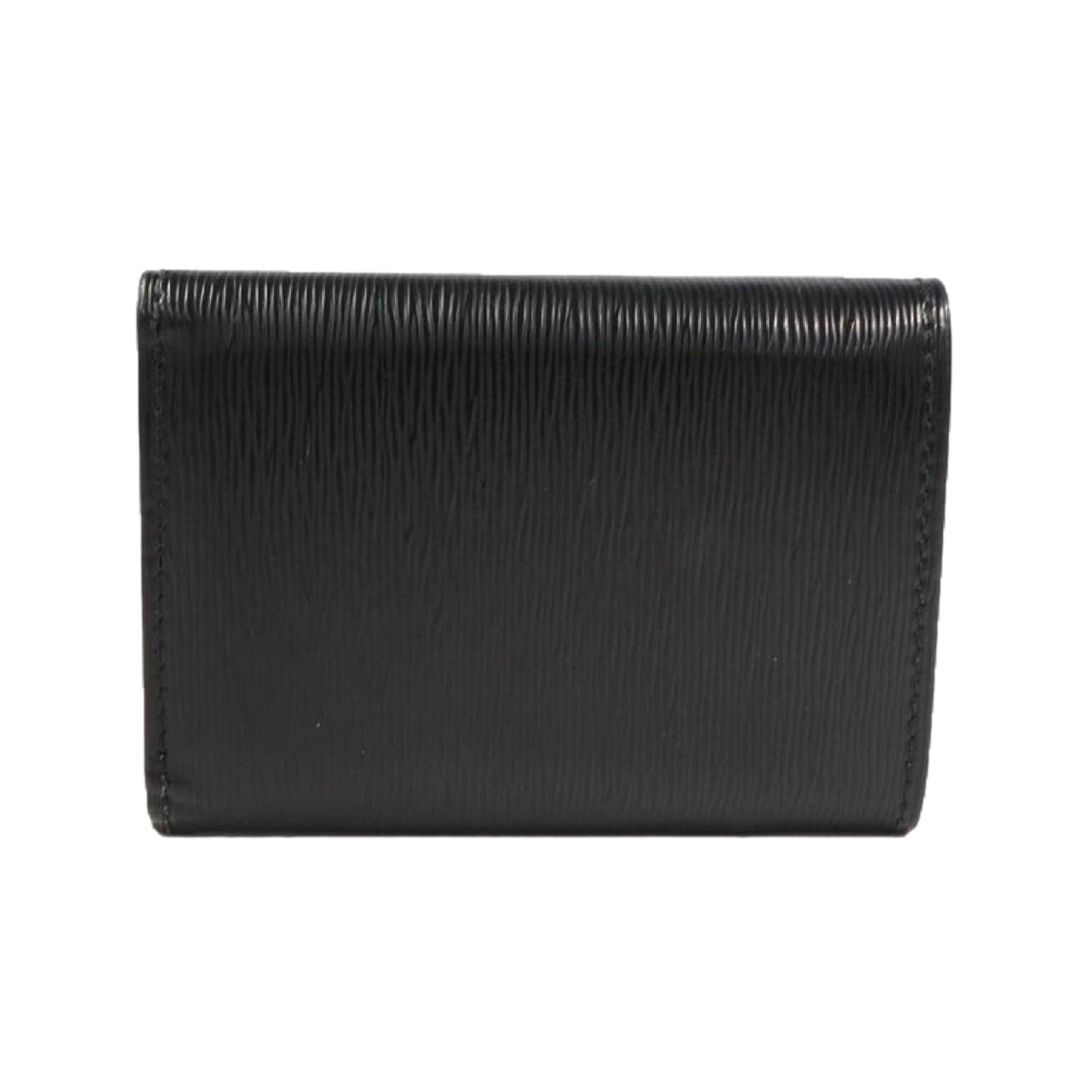 Womens Vitello Move Black Leather Compact Envelope Trifold Wallet