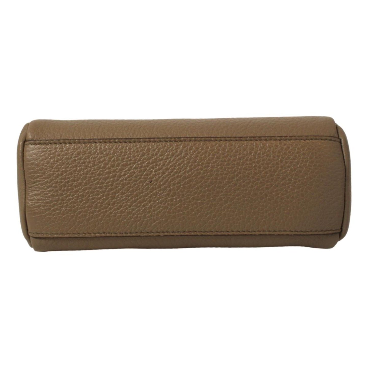 Vitello Daino Argilla Grey Leather Cosmetic Pouch