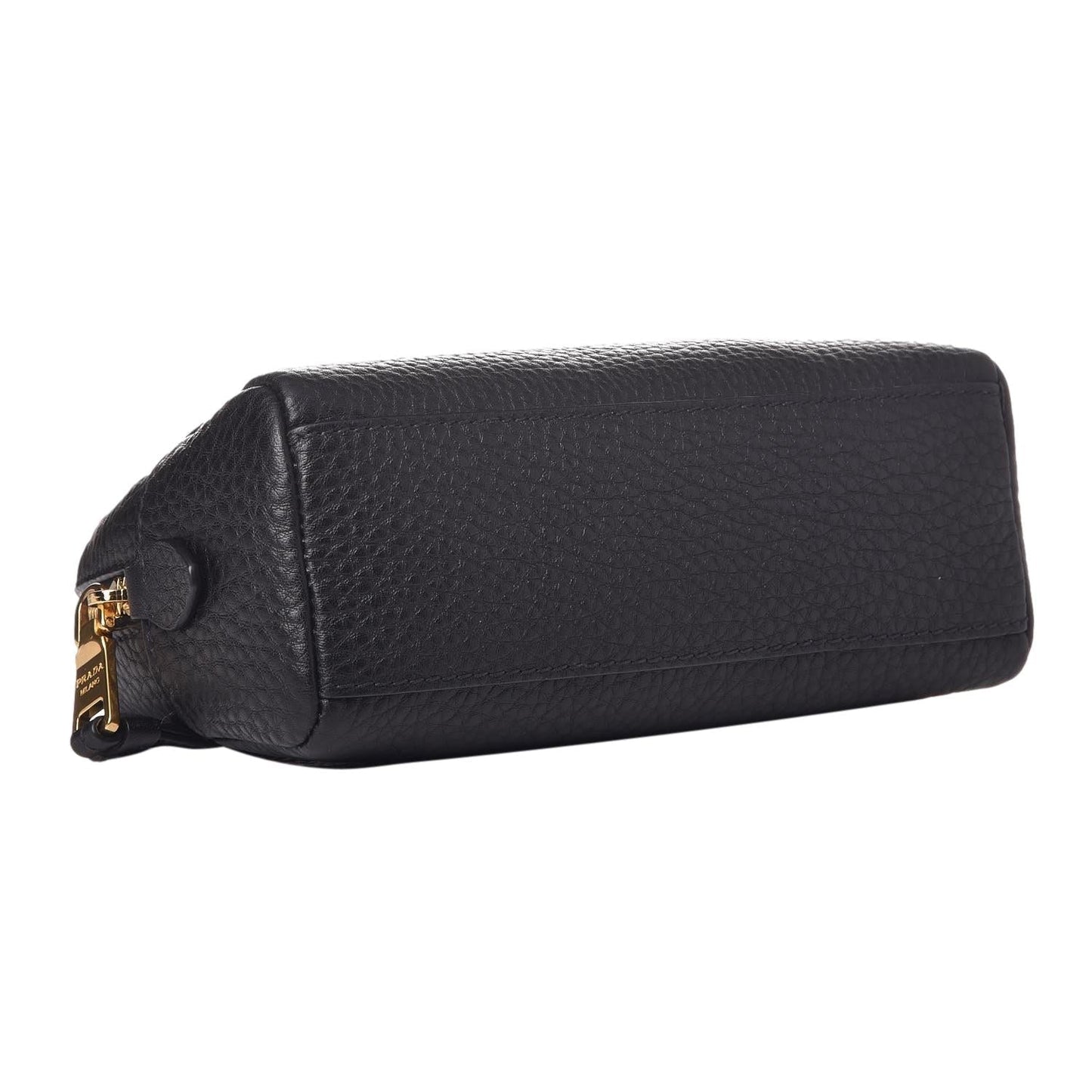 Vitello Daino Black Leather Cosmetic Pouch