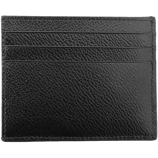 Nero Black Vitello Leather Card Holder Triangle Logo