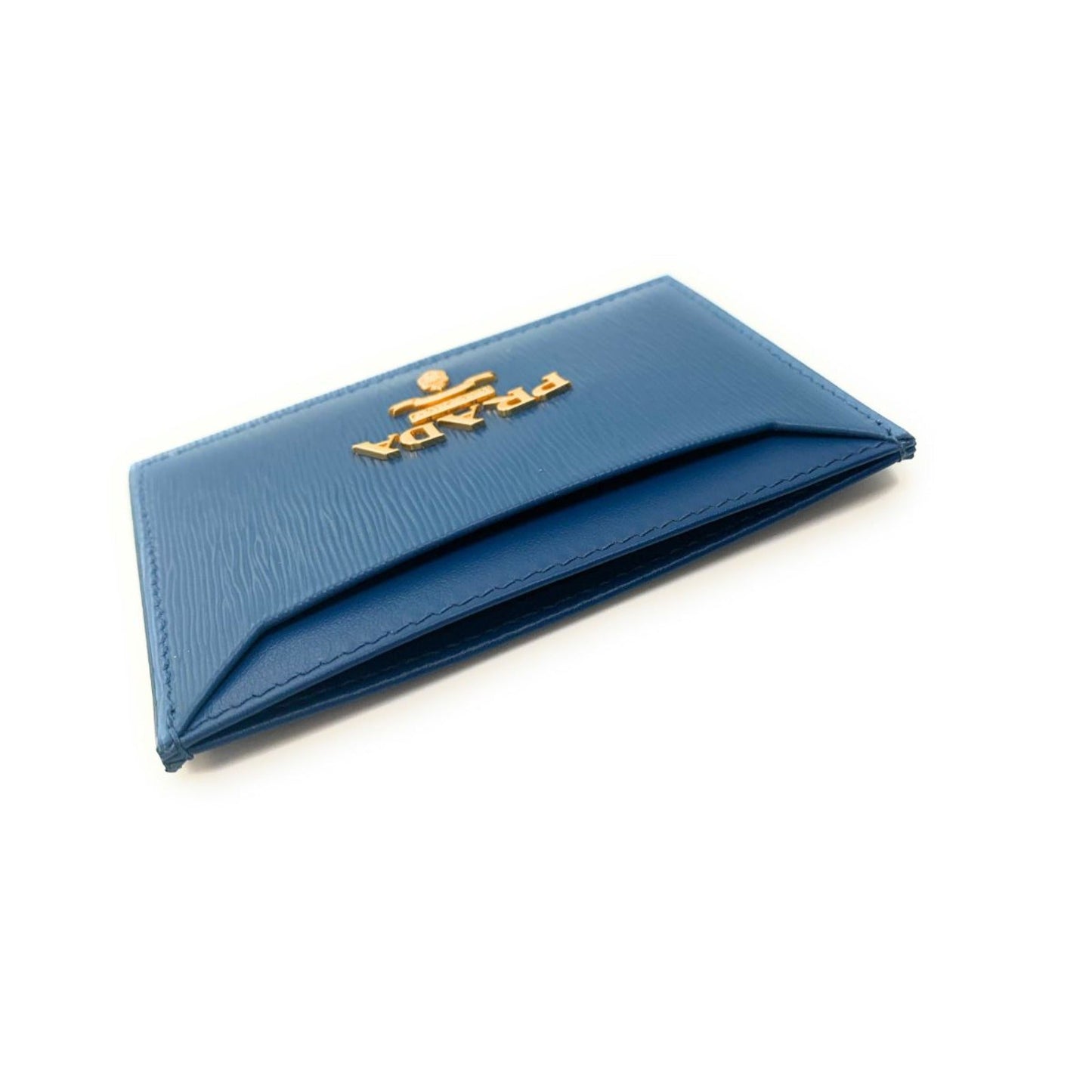 Vitello Move Cobalt Blue Leather Small Card Case Wallet