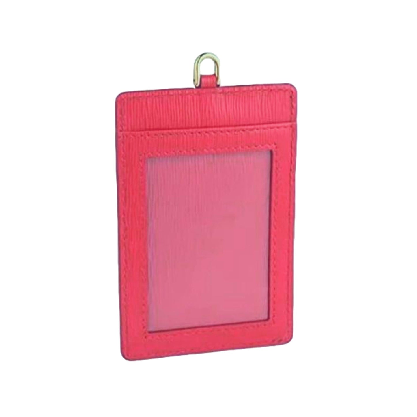 Vitello Move Fuchsia Leather Logo Plaque Lanyard Cardholder Wallet