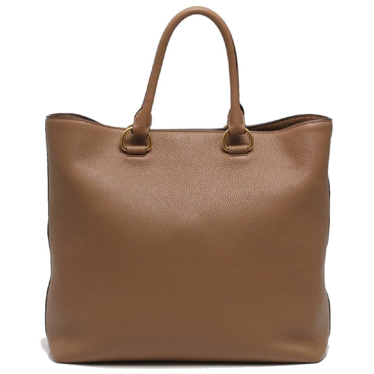 Vitello Phenix Cognac Brown Shopping Tote Bag