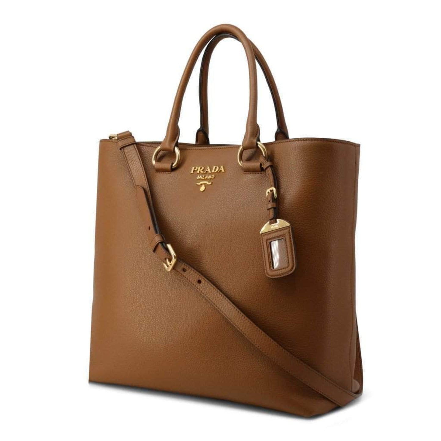 Vitello Phenix Cognac Brown Shopping Tote Bag