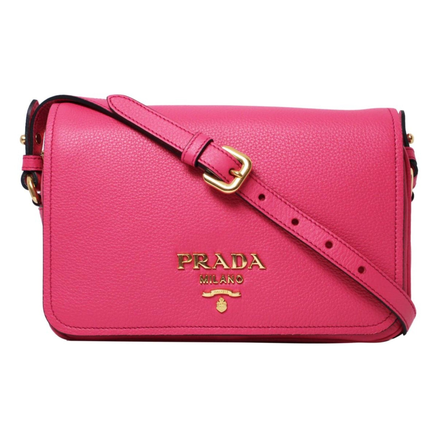 Vitello Phenix Peonia Leather Flap Crossbody Bag