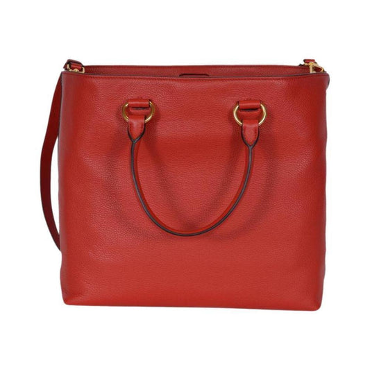 Vitello Phenix Red Leather Shopping Tote