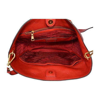 Vitello Phenix Red Leather Shopping Tote