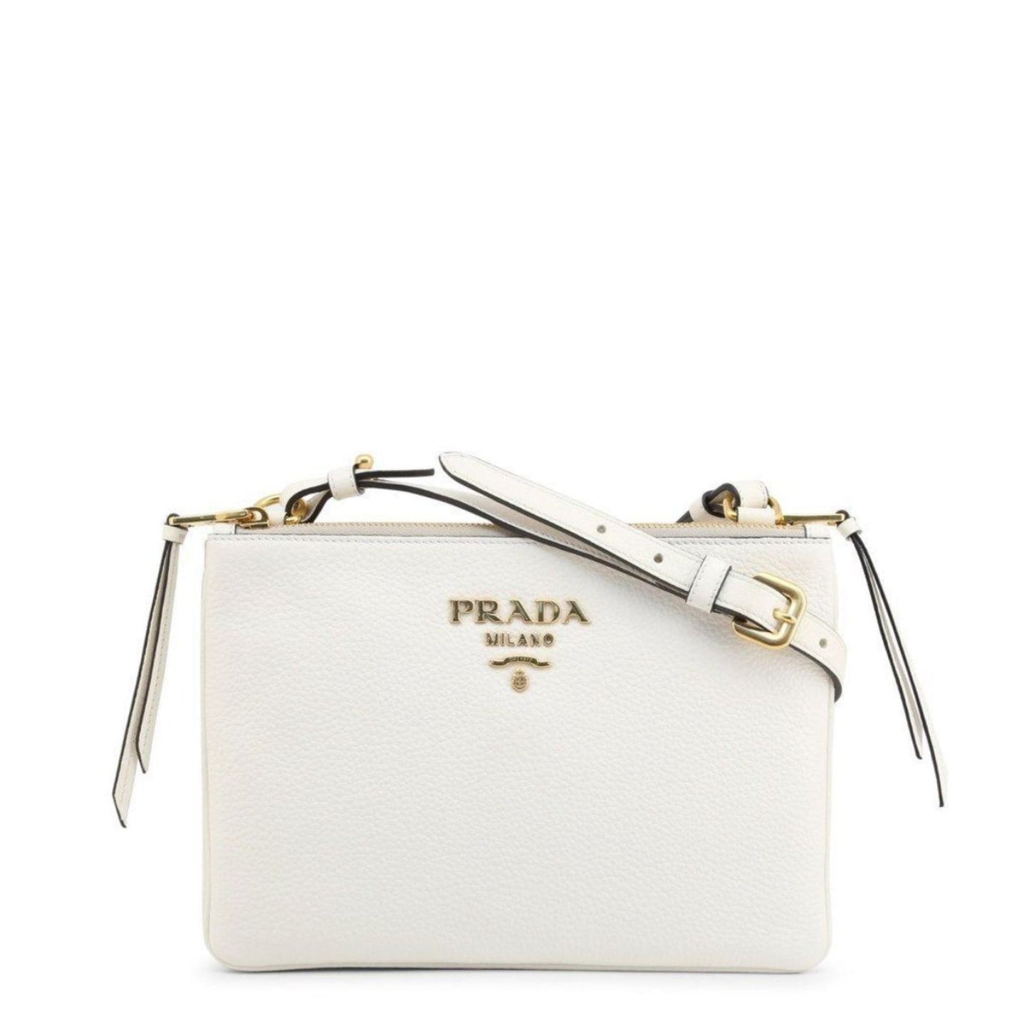 White Leather Vitello Phenix Crossbody Bag