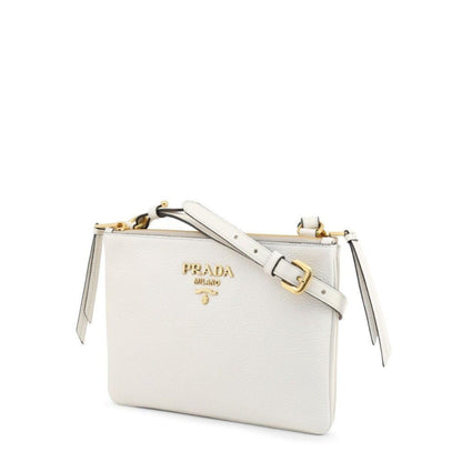 White Leather Vitello Phenix Crossbody Bag