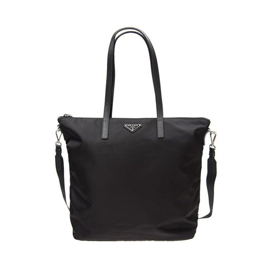 Tessuto Nylon Black Convertible Shopping Tote