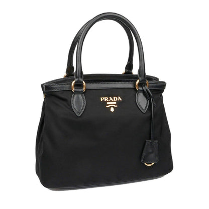 Tessuto Nylon Black Saffiano Medium Handbag Satchel