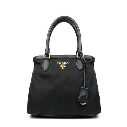 Tessuto Nylon Black Saffiano Medium Handbag Satchel