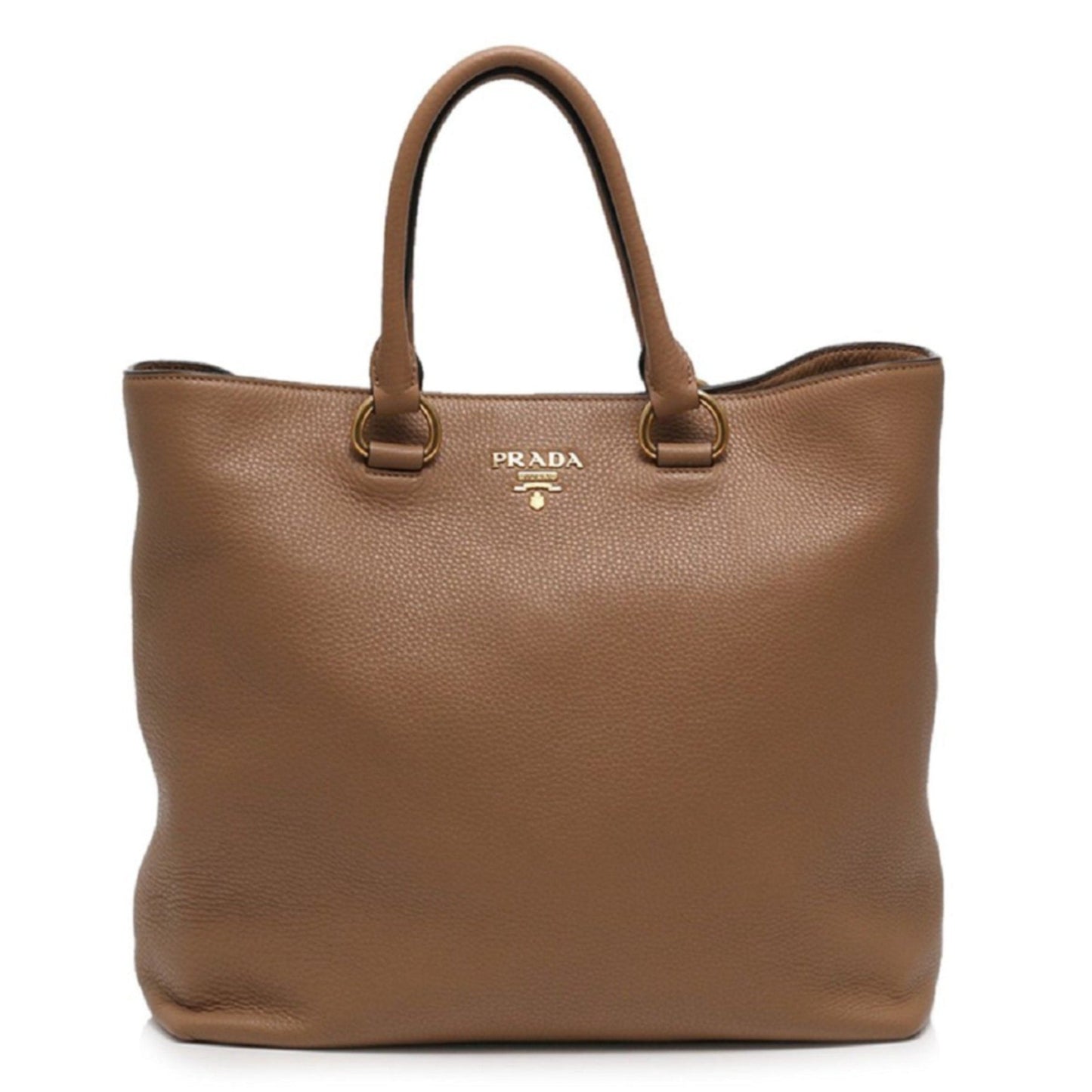 Vitello Phenix Cognac Brown Shopping Tote Bag