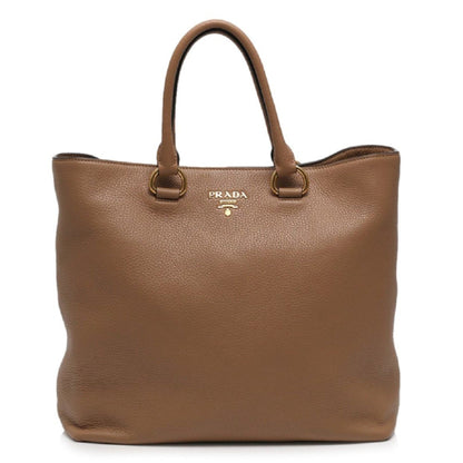 Vitello Phenix Cognac Brown Shopping Tote Bag