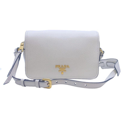 Flap Vitello Phenix Ivory Leather Cross Body Bag