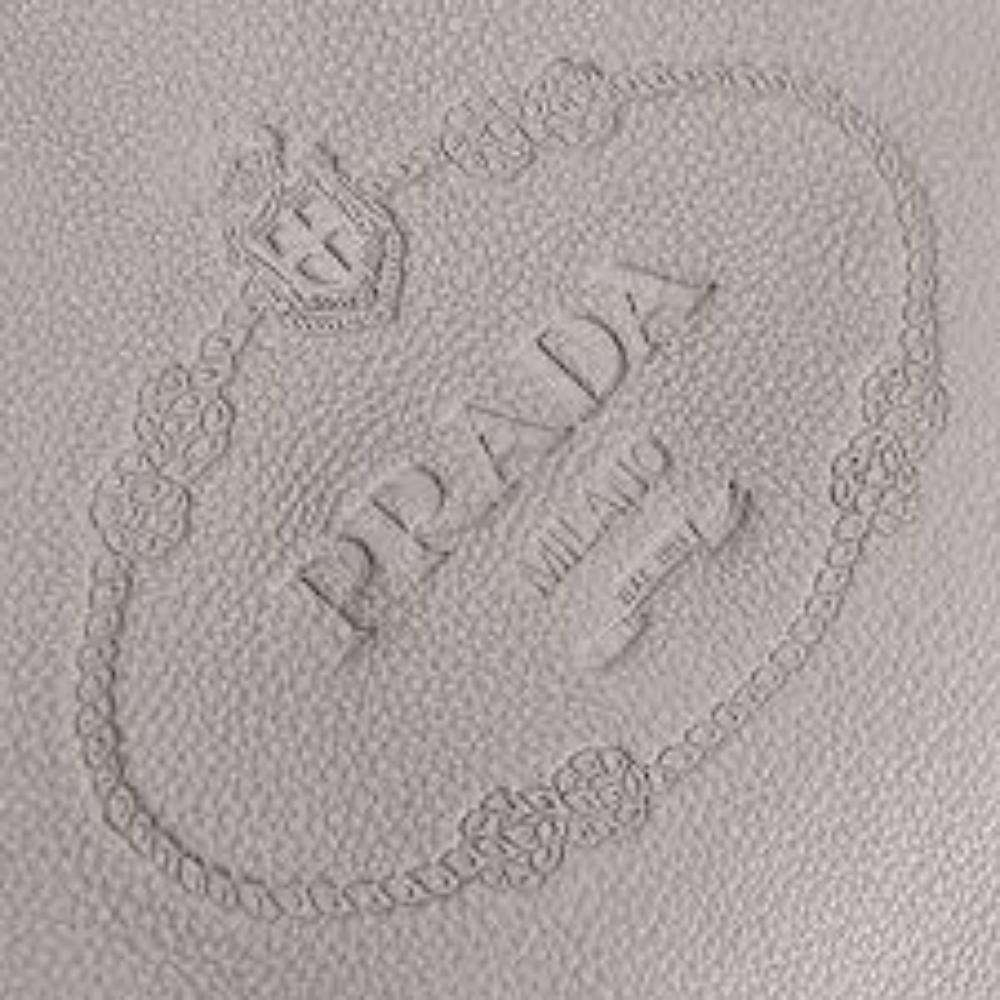 Vitello Phenix Grey Leather Embossed Logo Hobo Tote Bag