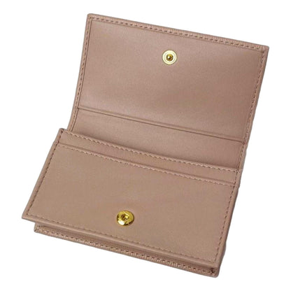 Vitello Move Cipria Beige Leather Mini Cardholder Snap Wallet