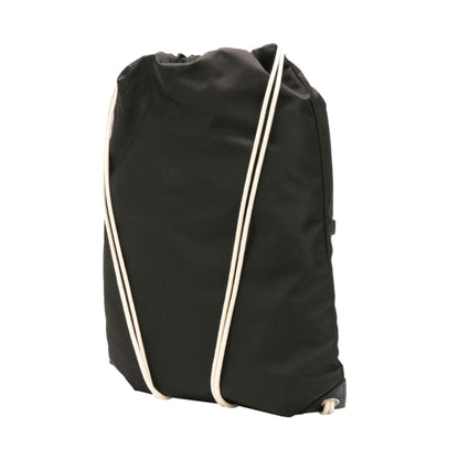 Logo Zaino Black Tessuto Nylon Drawstring Sling Backpack