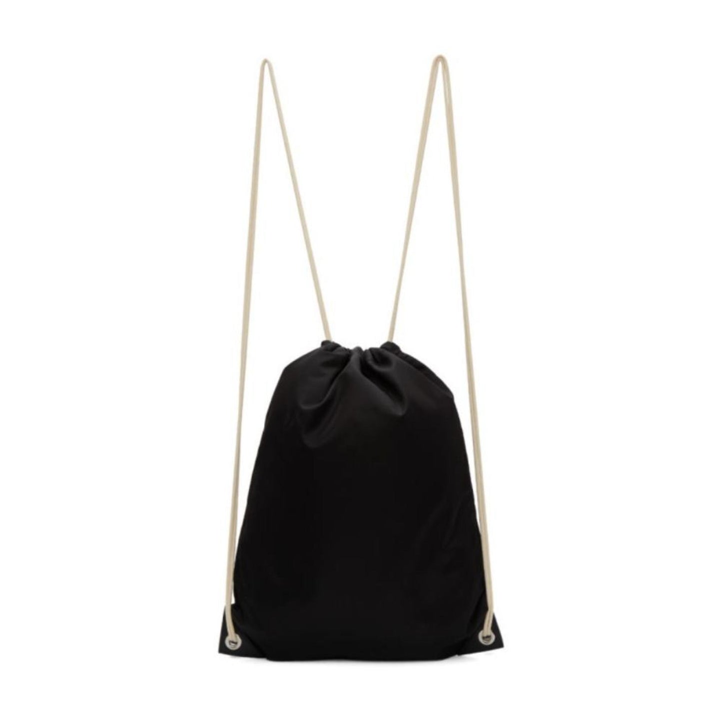 Logo Zaino Black Tessuto Nylon Drawstring Sling Backpack