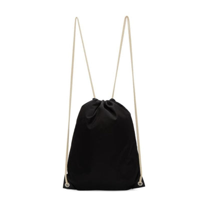 Logo Zaino Black Tessuto Nylon Drawstring Sling Backpack