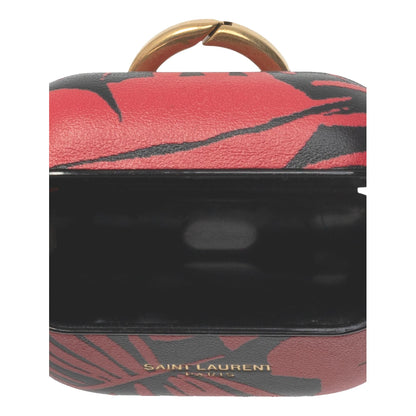 Abstract Print Black and Red Leather Airpods Pro Case