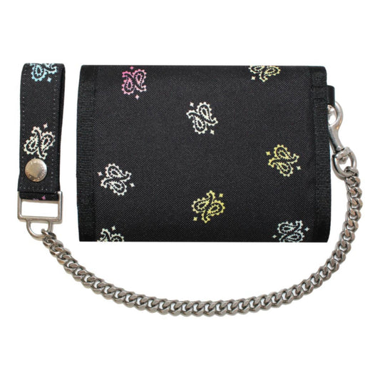 Black Nylon Chain Trifold Wallet