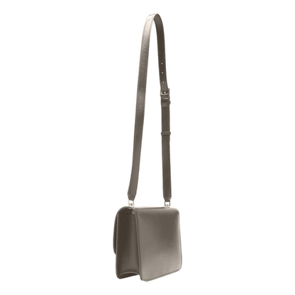 Carre Taupe Ultra Soft Calf Leather Shoulder Bag