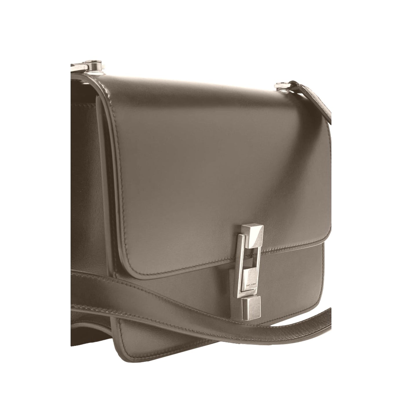 Carre Taupe Ultra Soft Calf Leather Shoulder Bag