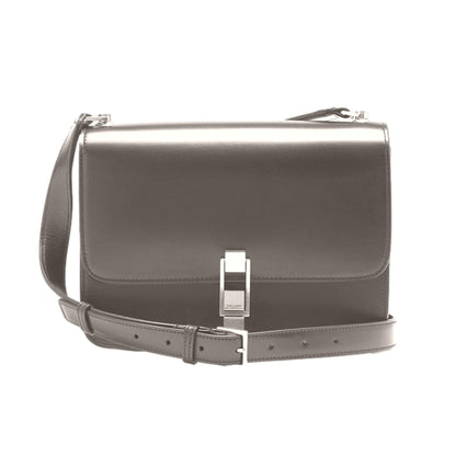 Carre Taupe Ultra Soft Calf Leather Shoulder Bag