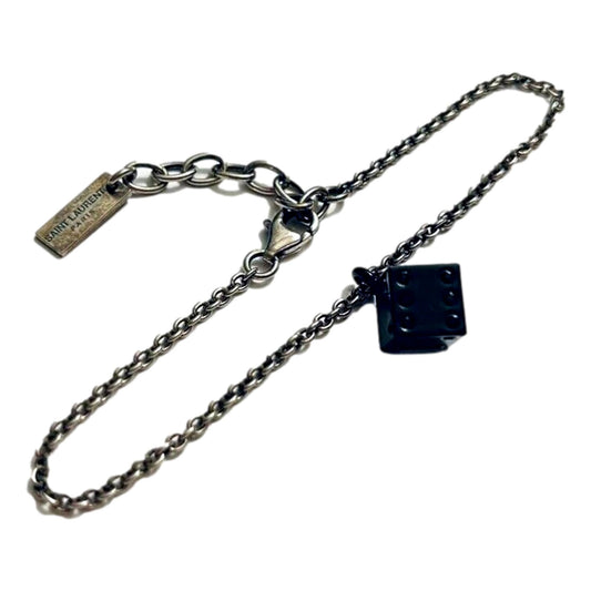 Des Toile Viscose Radio Silver Black Chain Bracelet