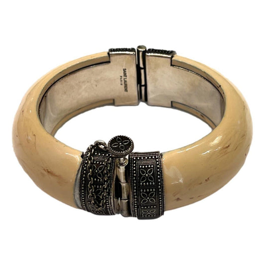 Ivory Silver Bangle Bracelet