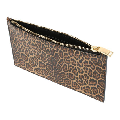 Leopard Printed Calfskin Leather Small Pouch