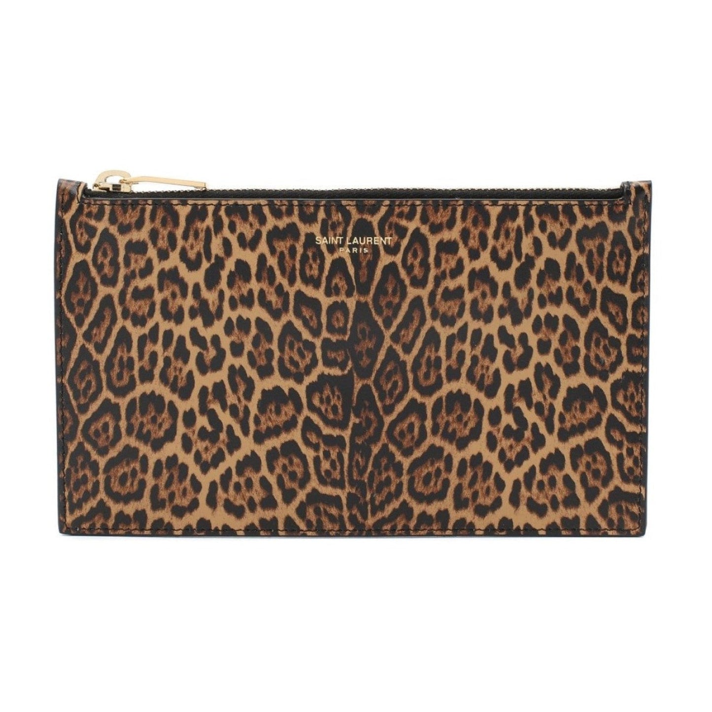 Leopard Printed Calfskin Leather Small Pouch