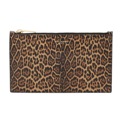 Leopard Printed Calfskin Leather Small Pouch