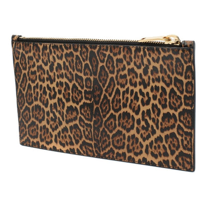 Leopard Printed Calfskin Leather Small Pouch