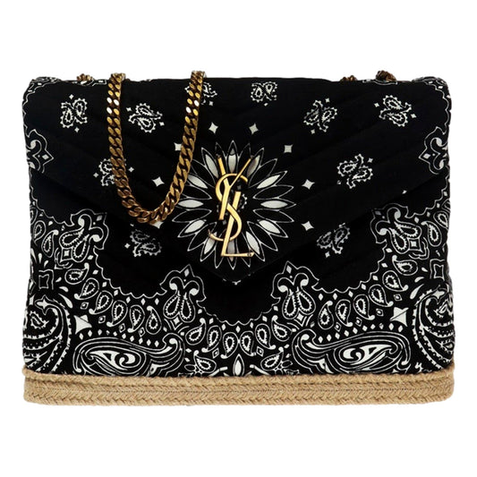 Loulou Black Paisley Quilted Cross Body Bag